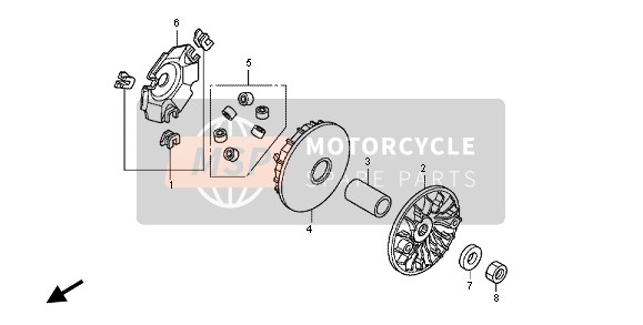 Honda WW125EX2 2012 Drive Face para un 2012 Honda WW125EX2